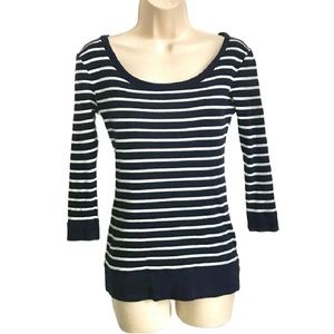 BOGO Gap ‘Super Soft’ Navy Breton Scoop Neck Top XS